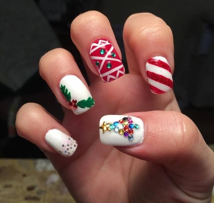 Christmas nails, NailsStudio Dedham MA