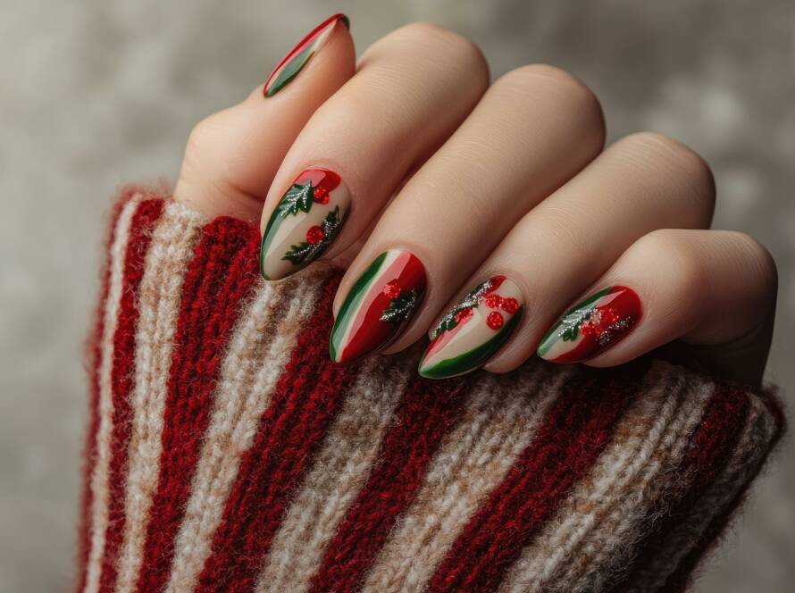 December manicure, NailsStudio Dedham MA