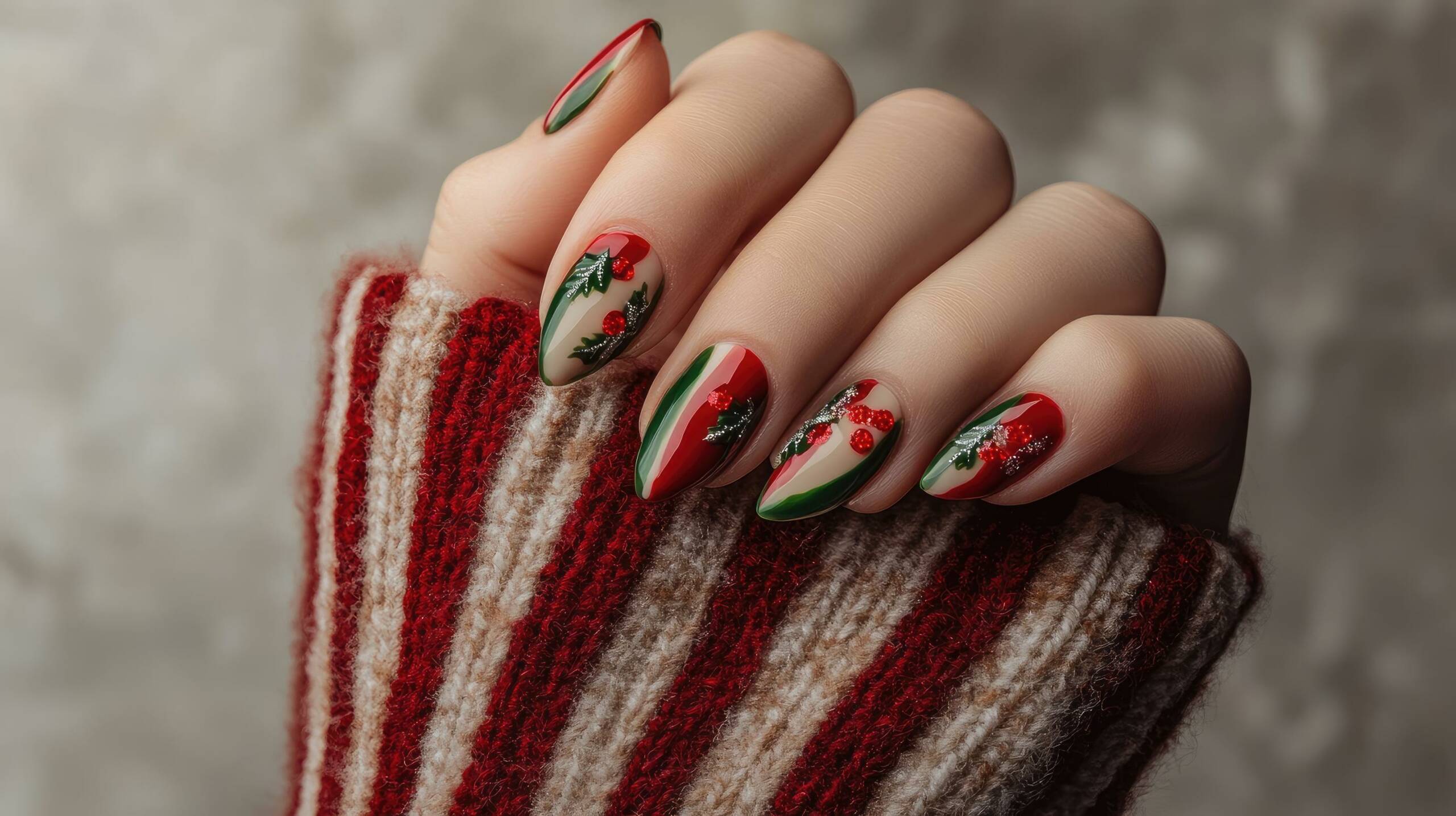 December manicure, NailsStudio Dedham MA